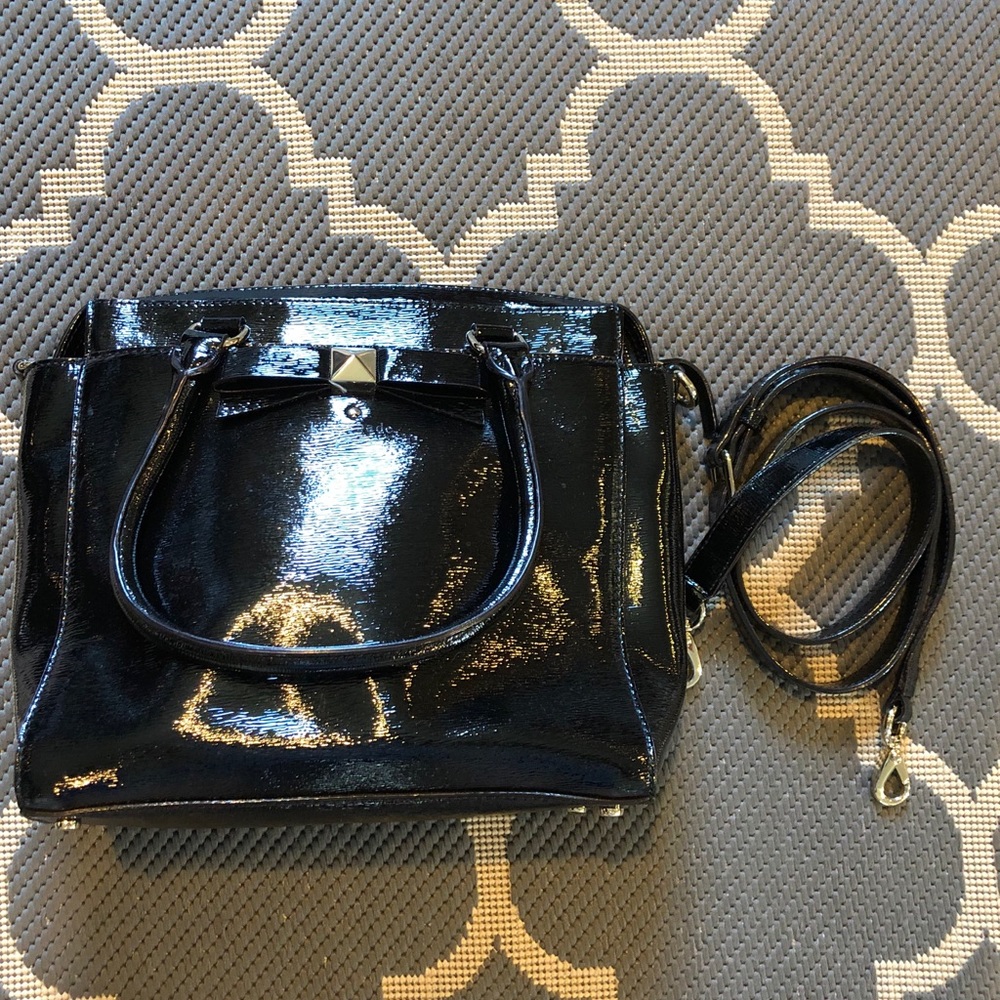 Kate Spade Beacon Ct Black Patent Leather Satchel